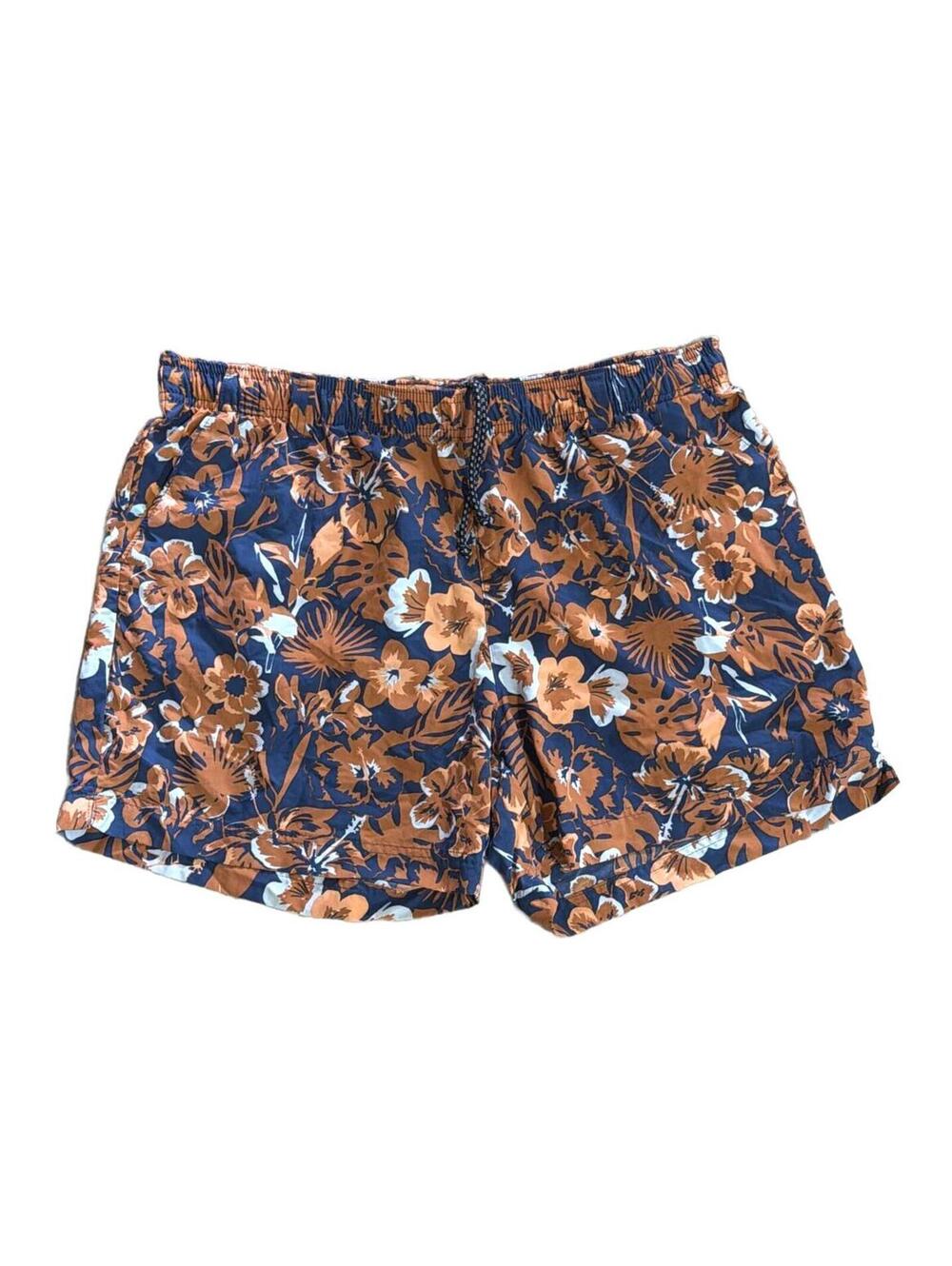 Columbia Men's Floral Print Swim Shorts with Elastic Waistband Pockets - Size XL